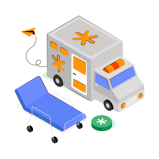 Ambulance, Medical Transport, Medical Vehicle, Automobile, Automotive,  illustration