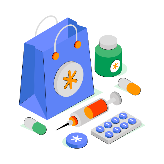 Medical Shopping, Handbag, Tote, Jute, Commerce,  illustration