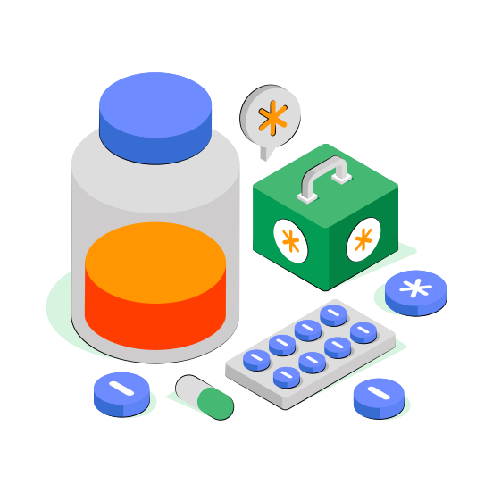 Medicine, Drugs Bottle, Medical Bottle, Pills Bottle, Pills Jar  illustration