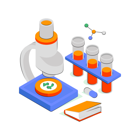 Microscope, Lab Research, Laboratory Equipment, Eyeglass, Optical Device illustration