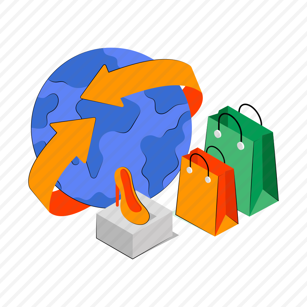Global Shopping, Worldwide Shopping, Global Purchase, Commerce, Shopping Bag,  preview