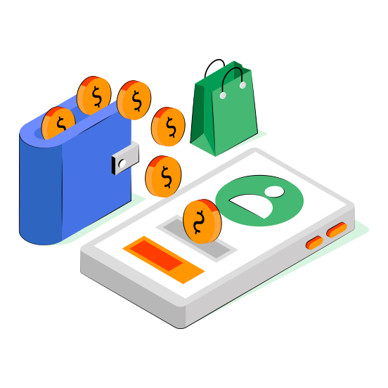 Mobile Wallet, Billfold, Notecase, Pouchette, Pocketbook illustration