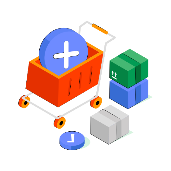 No Shopping, Shopping Cancel, Shopping Cart, Handcart, Pushcart,  illustration