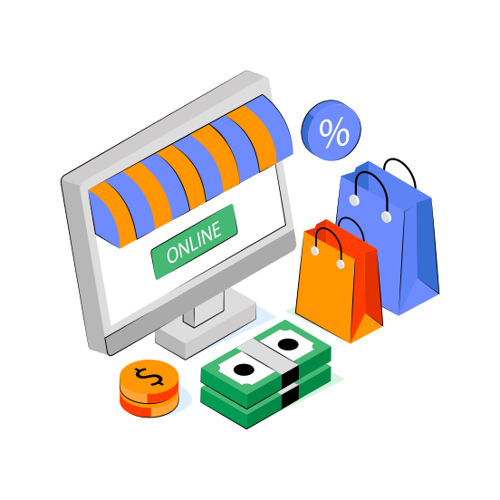Online Shop, Online Store, Eshop, Estore, Ecommerce illustration