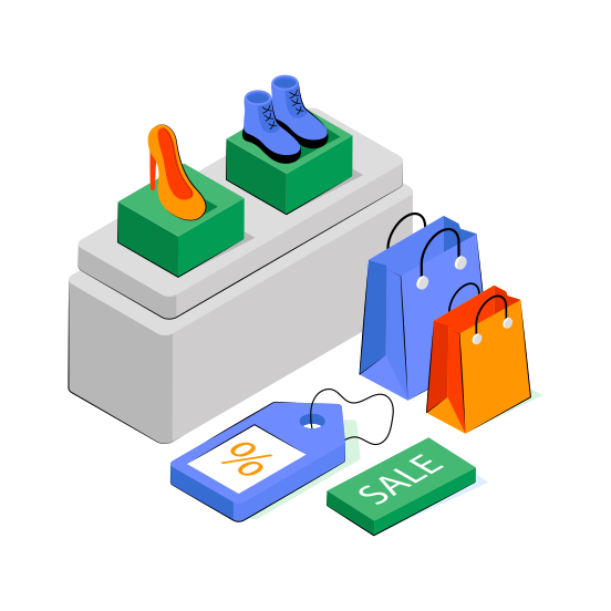 Shopping Sale, Shopping Discount, Shoes Sale, Buy, Purchase,  illustration