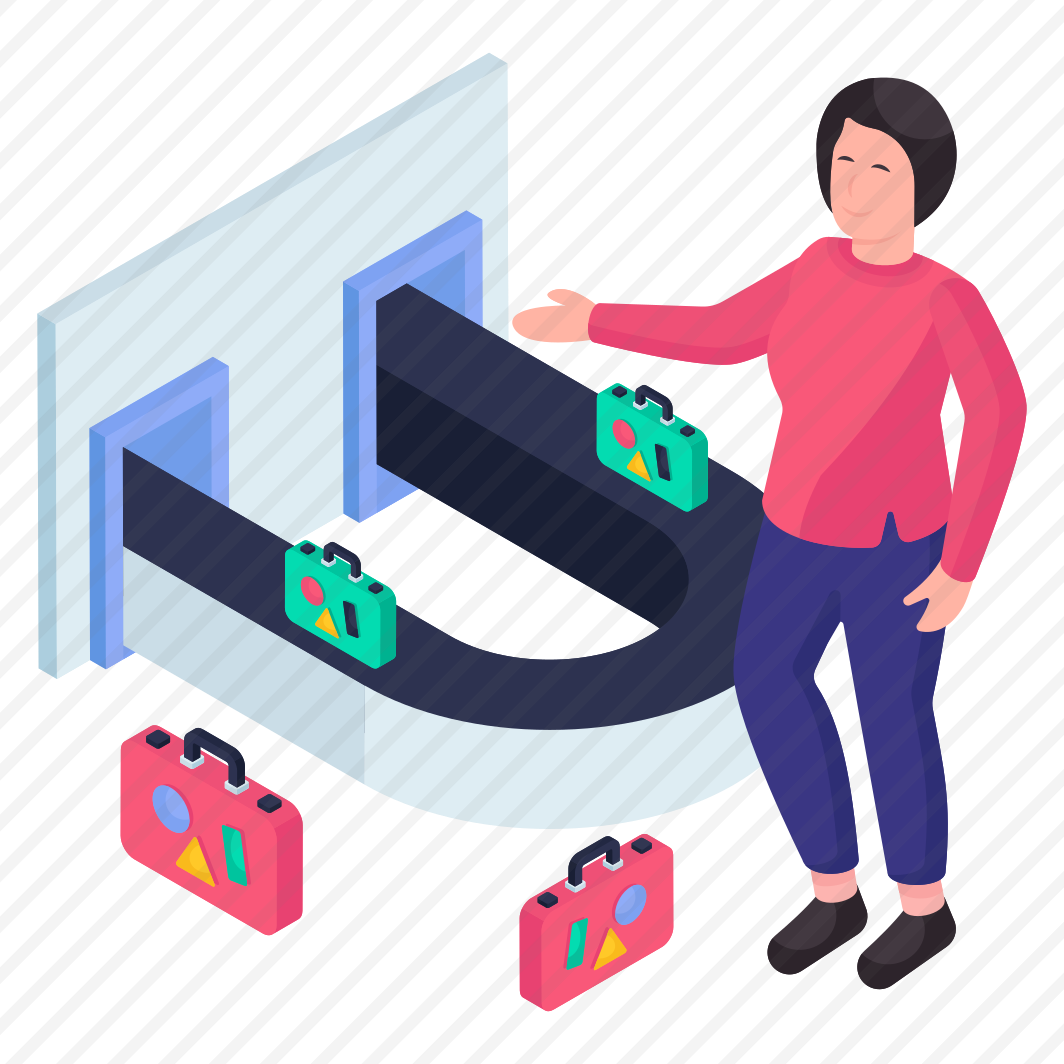 Baggage Claim, Airport Baggage Carousel, Luggage Carousel, Baggage Check In, Security Scanner  preview