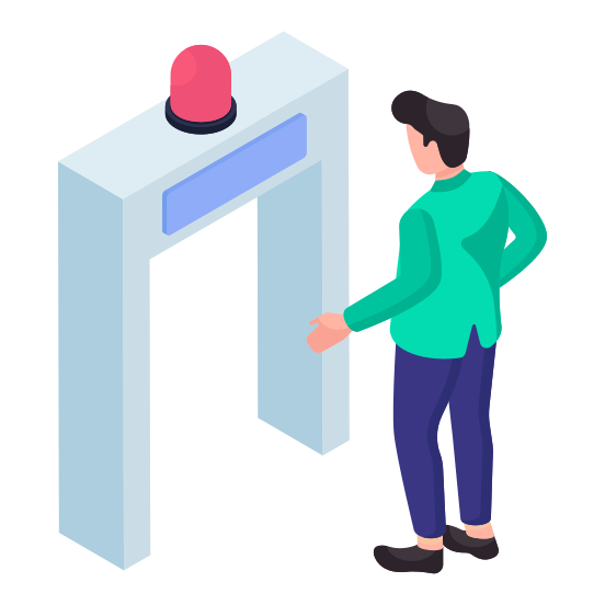 Entrance Scanner, Security Checking Door, Security Checkpoint, Metal Detecting Door, Security Checking Gate illustration