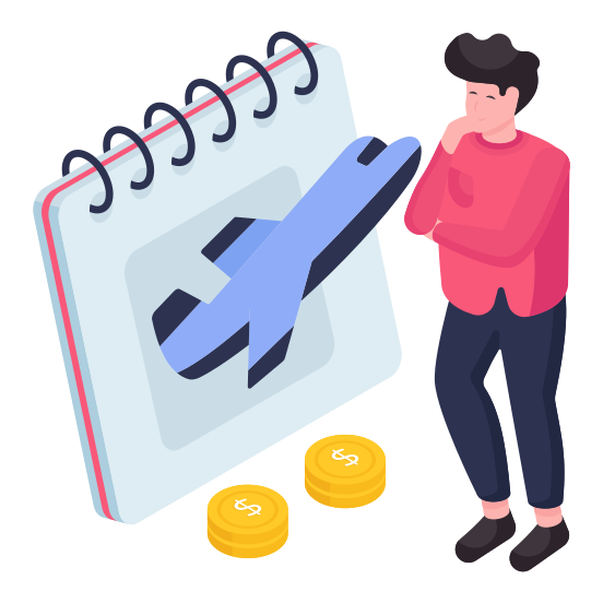 Flight Schedule, Planner, Almanac, Calendar, Travel Schedule illustration