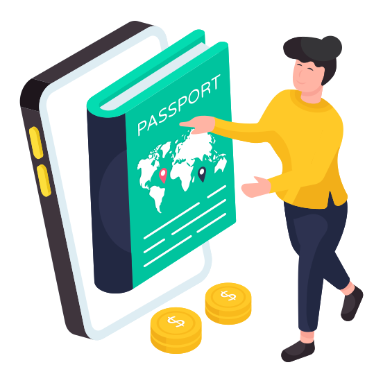 Mobile Passport, Visa, Permit, Travel Pass, Identity Pass illustration