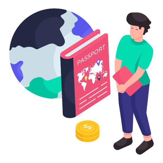 Travel Passport, Visa, Permit, Travel Pass, Identity Pass illustration
