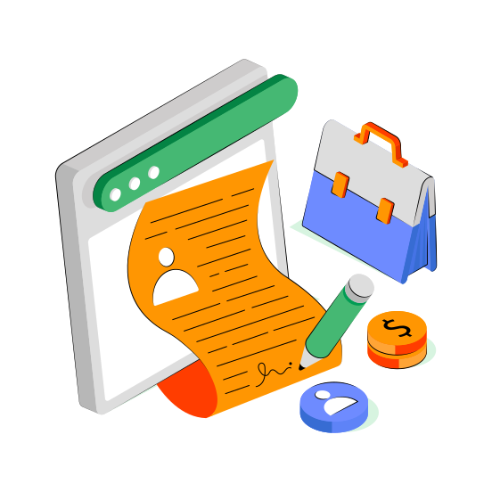 Contract Paper, Agreement, Deal, Signature, Contract Document  illustration