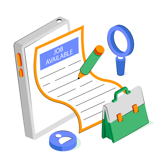 Job Available, Job Vacancy, Job Opportunity, Paper Writing, Job Application  illustration