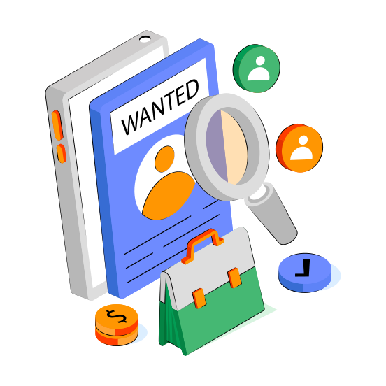 Wanted Person, Wanted Avatar, Search Person, Search Avatar, Headhunting  illustration