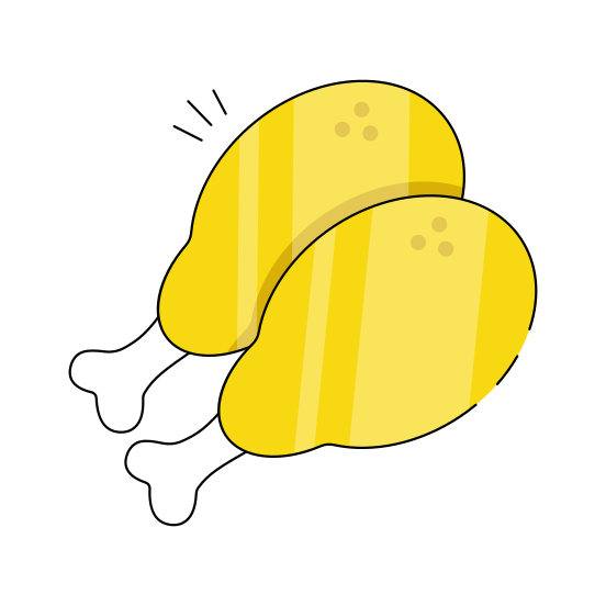 Drumsticks, Chicken Pieces, Leg Pieces, Spicy Food, Edible illustration