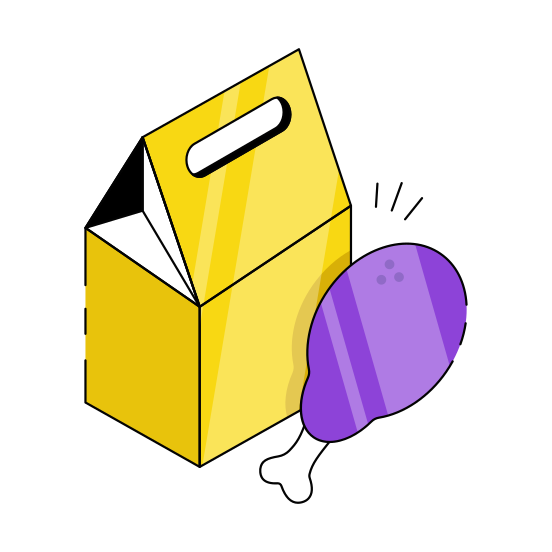 Food Parcel, Food Package, Takeaway Food, Meal, Edible  illustration