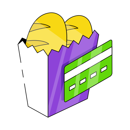 Food Payment, Card Payment, Digital Payment, Commerce, Secure Payment  illustration