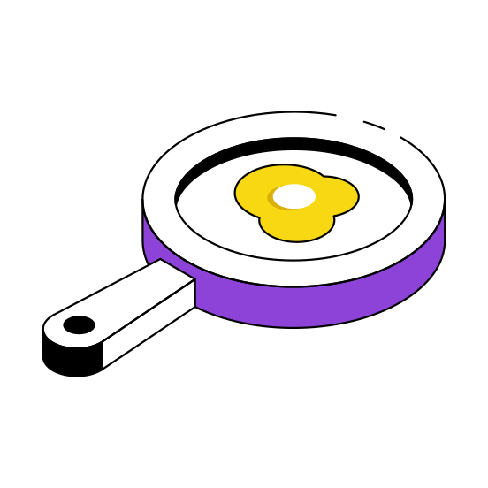 Fried Egg, Egg Pan, Edible, Breakfast, Healthy Diet, illustration