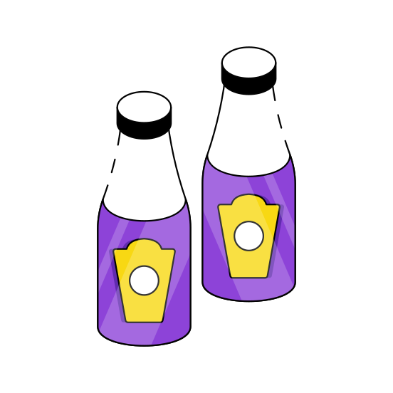 Milk Bottles, Milk Container, Dairy Bottle, Glass Bottle, Preserved Milk illustration