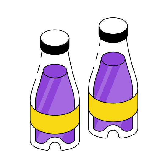 Milk Bottles, Milk Container, Dairy Bottles, Glass Bottles, Preserved Milk illustration