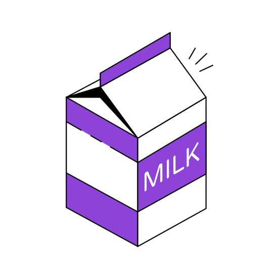 Milk Pack, Tetra Pack, Milk Package, Milk Carton, Takeaway Package  illustration