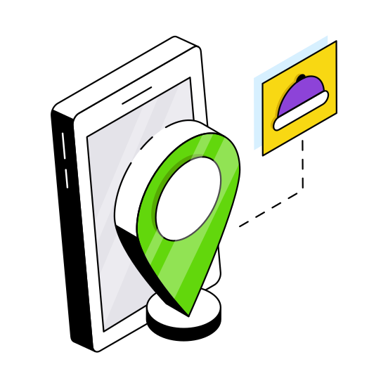 Mobile Map, Mobile Location, Mobile Direction, Gps, Navigation,  illustration