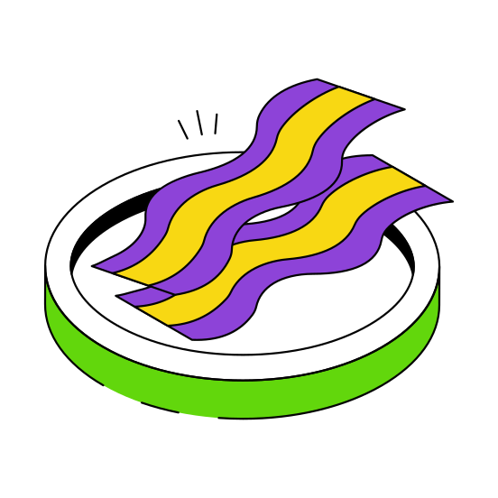 Raw Meat, Bacon, Beef Strips, Healthy Food, Healthy Meal illustration