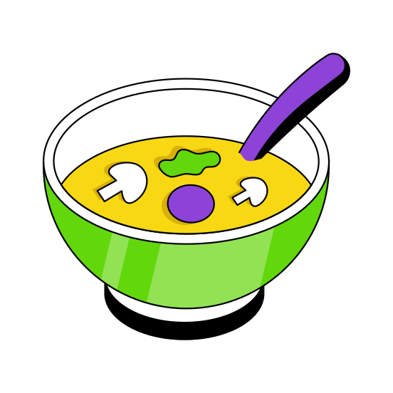 Soup Bowl, Soup, Edible, Meal, Healthy Diet illustration
