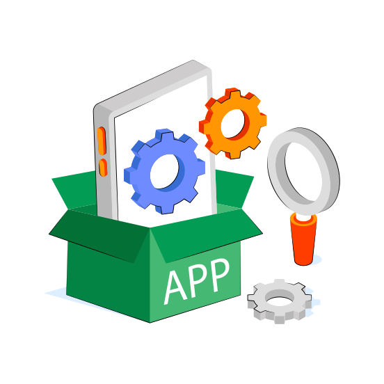 App Development, App Setting, Application Development, Mobile App, App Management  illustration