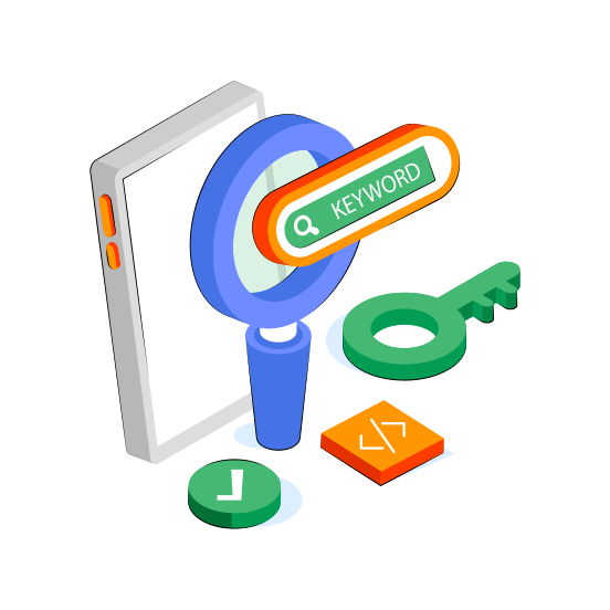 Keyword Research, Keyword Analysis, Find Keyword, Search Keyword, Keyword Ranking,  illustration