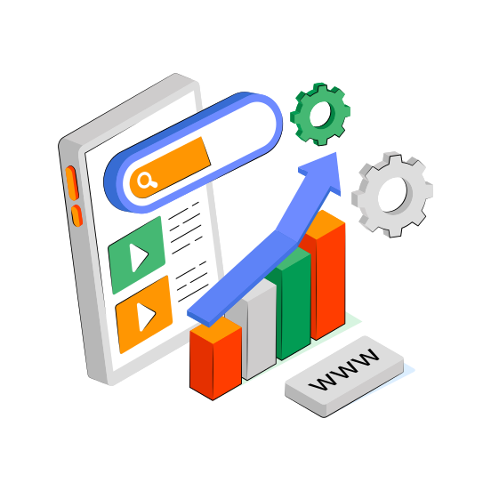 Mobile Chart, Mobile Graph, Mobile Data Analytics, Infographic,  Statistics  illustration