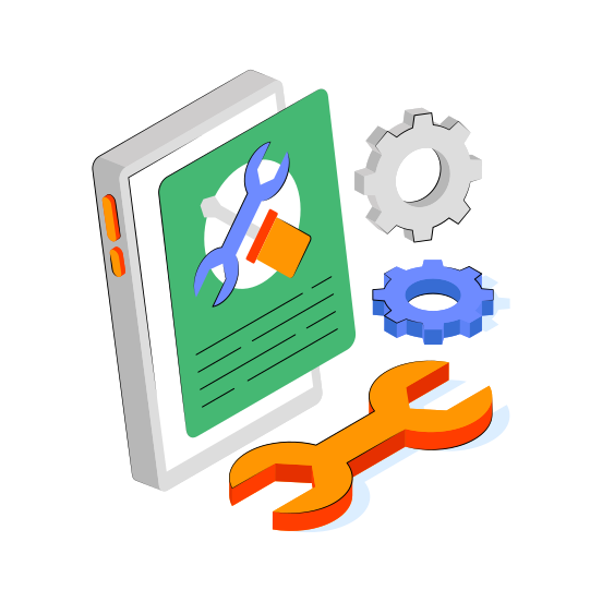 Mobile Repair, Mobile Setting, Mobile Configuration, Phone Management, Phone Setting illustration