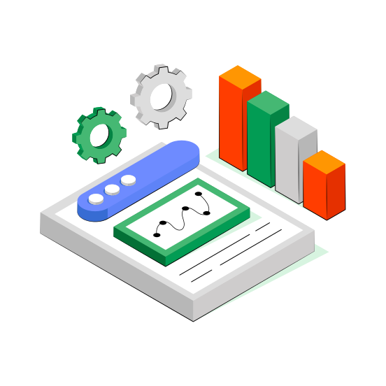 Online Chart, Online Graph, Data Analytics, Infographic, Web Statistics  illustration