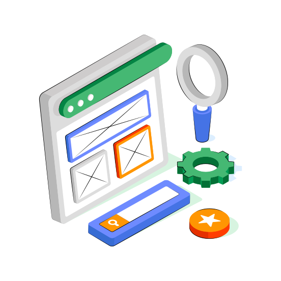 Web Design, Web Layout, Web Wireframe, Website Design, Web Template  illustration