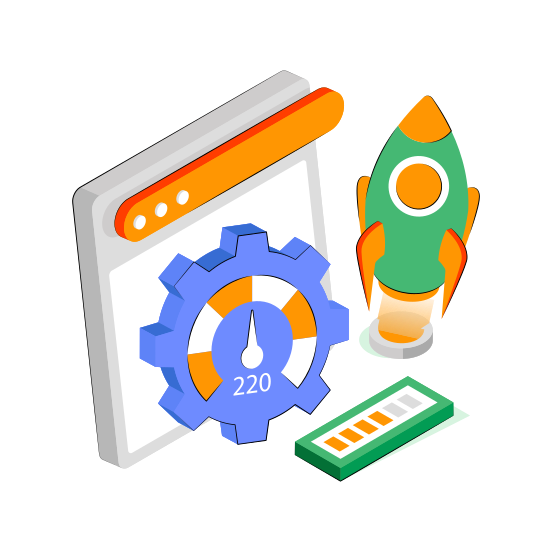 Web Speed Optimization, Internet Speed Test, Webpage Speed Test, Web Speed, Online Speed Test  illustration