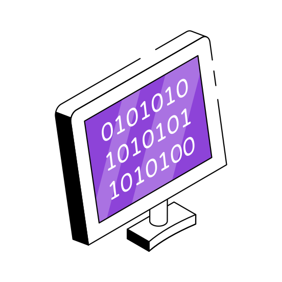 Binary Data, Binary Code, Digital Code, Online Coding, Numeric Code,  illustration