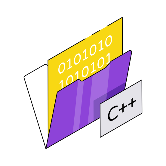Binary Folder, Binary Document, Binary Data, Binary Archive, Binary Binder  illustration