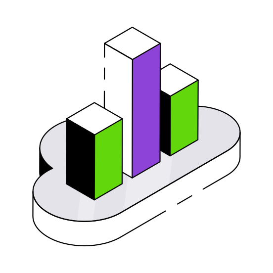 Cloud Analytics, Cloud Infographic, Cloud Statistics, Business Chart, Business Graph illustration