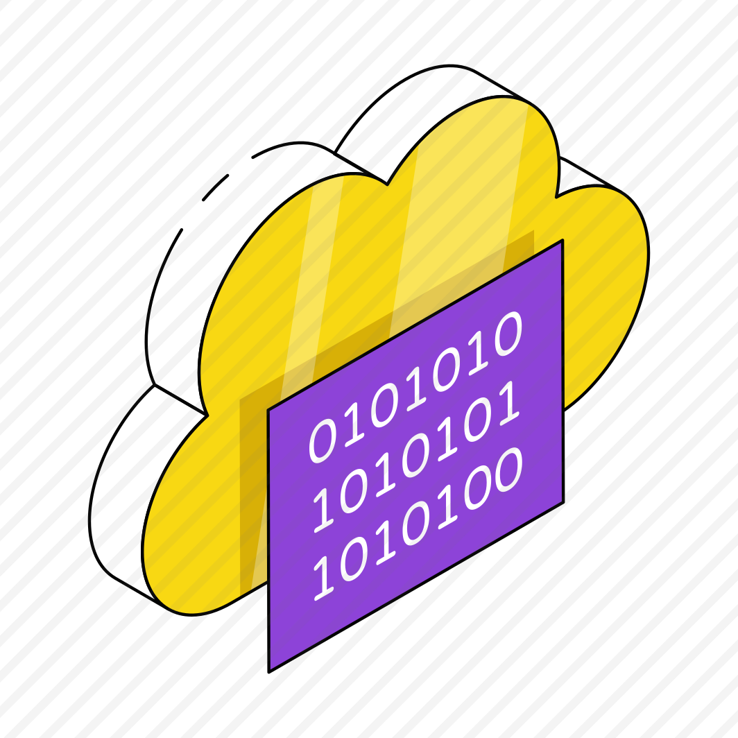 Cloud Binary Data, Cloud Binary Code, Digital Code, Coding File, Numeric Code,  preview
