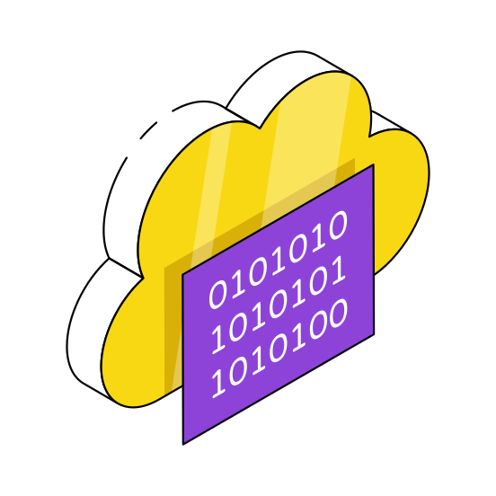 Cloud Binary Data, Cloud Binary Code, Digital Code, Coding File, Numeric Code,  illustration