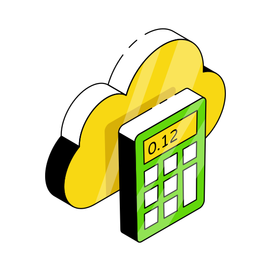 Cloud Calculator, Cloud Cruncher, Cloud Calc, Cloud Calculation, Cloud Arithmetic,  illustration