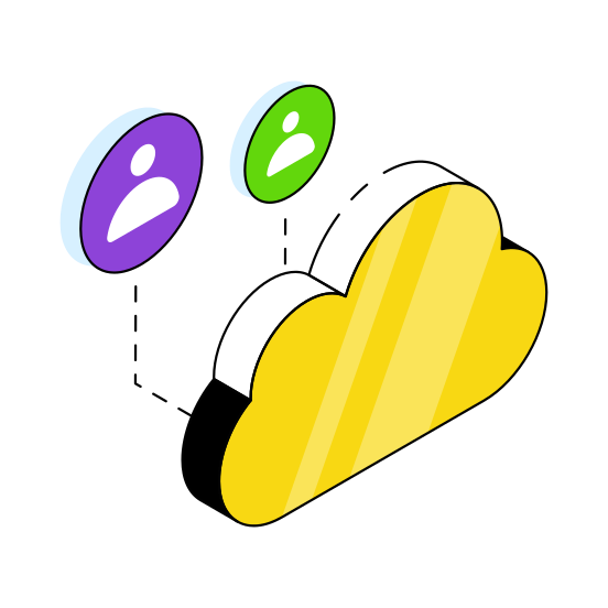 Cloud Users, Cloud Hosting, Cloud Technology, Cloud Computing, Cloud Profiles,  illustration