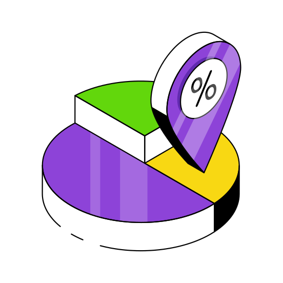 Discount Chart Location, Direction, Gps, Navigation, Pie Chart illustration