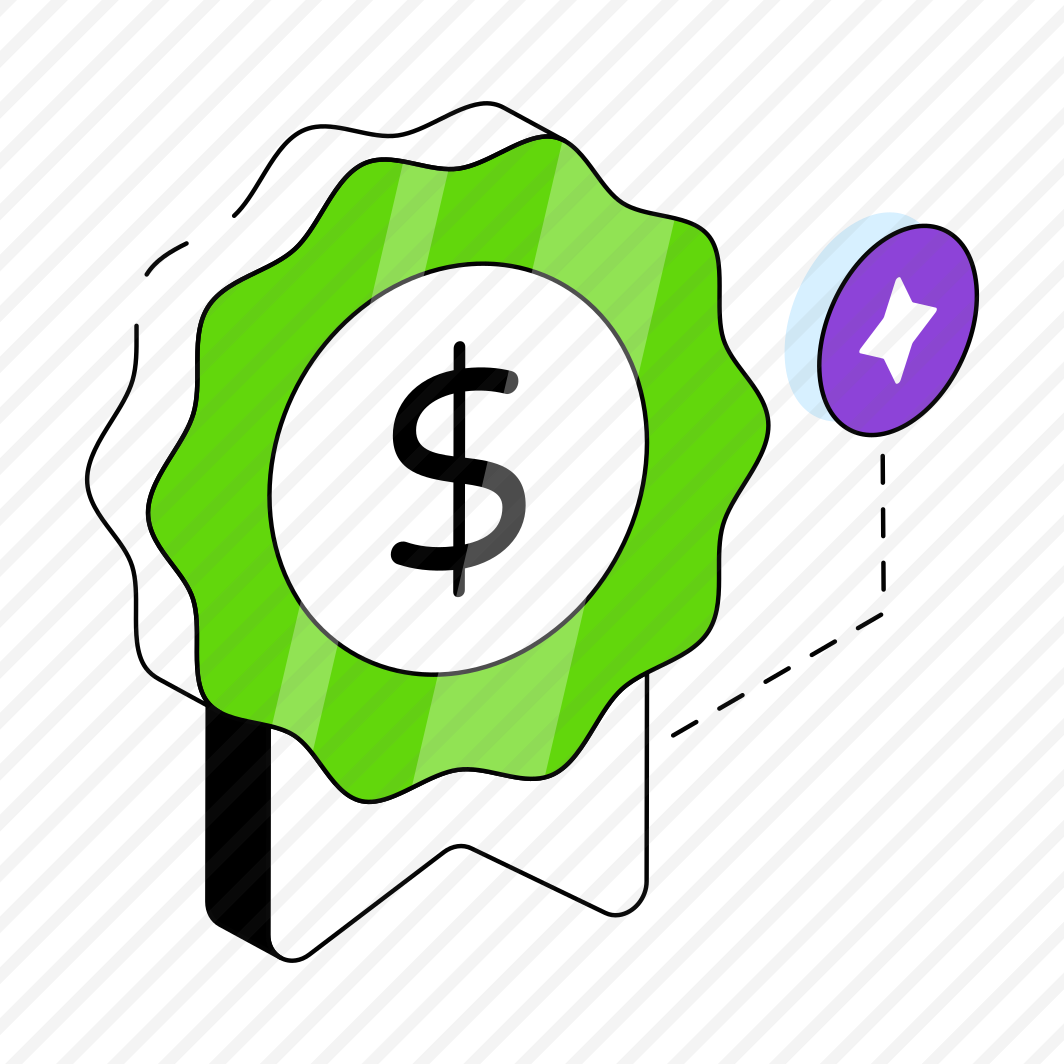 Dollar Badge, Money Badge, Cash Badge, Financial Badge, Ribbon Badge,  preview