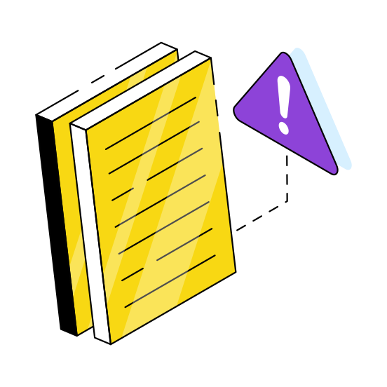 File Error, File Alert, File Warning, File Caution, Document Error  illustration