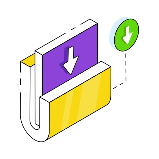 Folder Download, Document Download, Doc, Archive, Binder  illustration