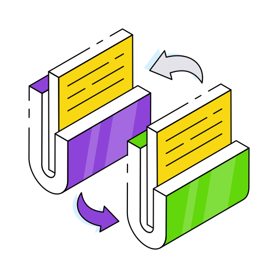 Folder Exchange, Document Exchange, Folder Transfer, Folder Transmission, Doc Exchange  illustration