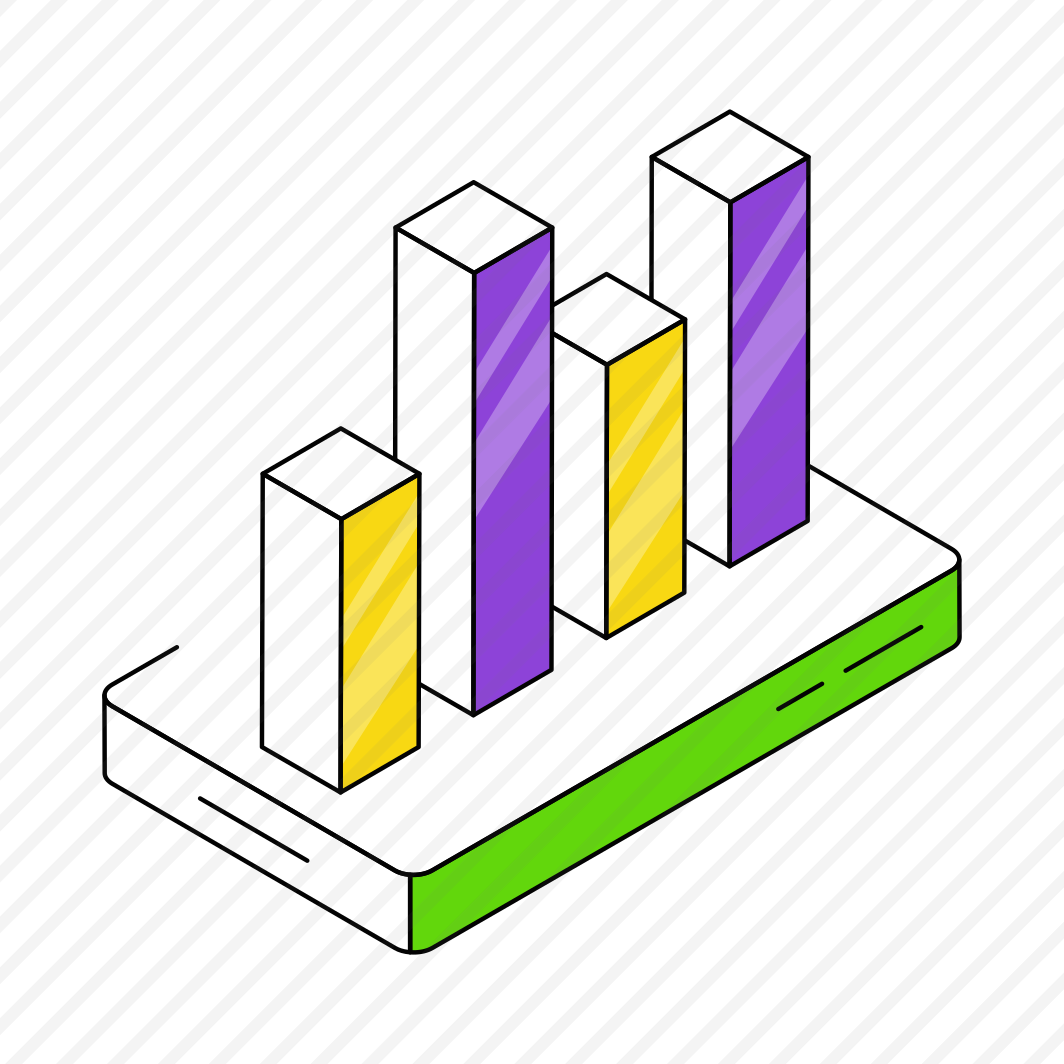 Mobile Bar Chart, Infographic, Statistics, Online Chart, Mobile Graph  preview
