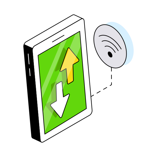 Mobile Data Transfer, Data Exchange, Data Transmission, Data Sync, Data Synchronization,  illustration