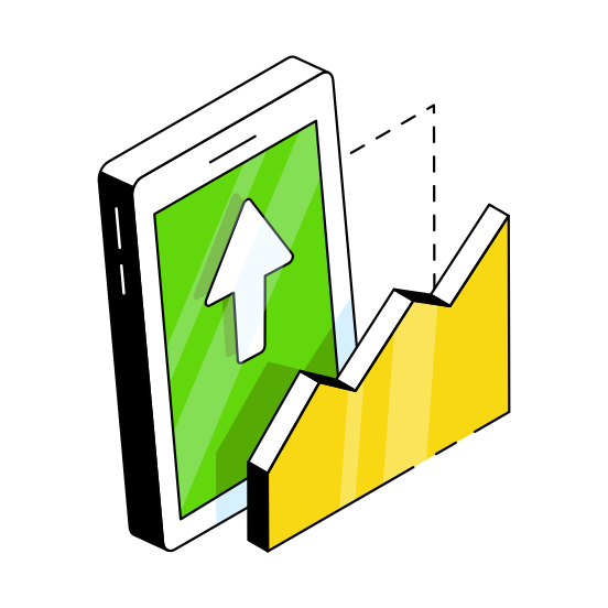 Mobile Data Upload, Data Transfer, Online Data Transfer, Online Uploading, Mobile Technology,  illustration