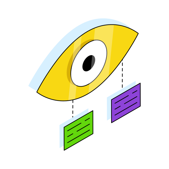 Network Monitoring, Network Inspection, Network Visualization, Network View, Eye  illustration